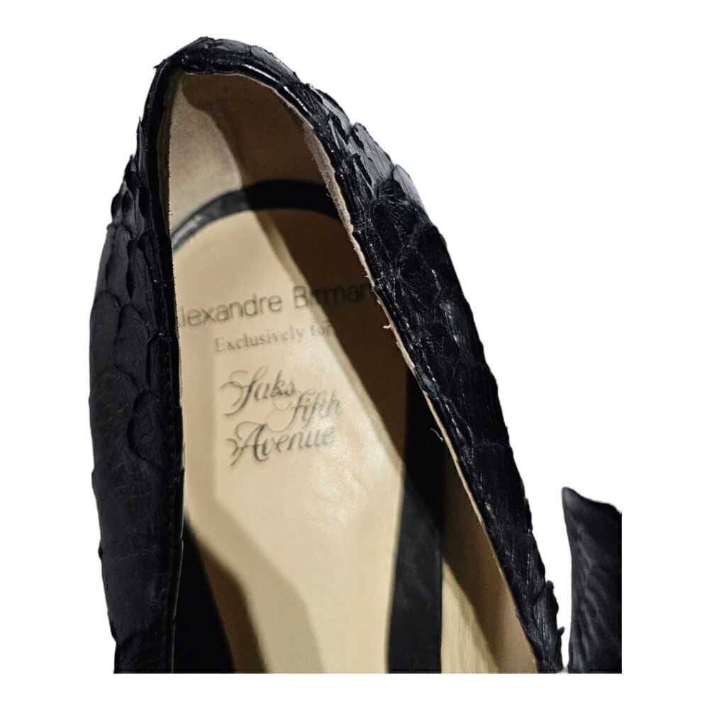 Alexandre Birman Black Python Open Toe Heels - Si… - image 6